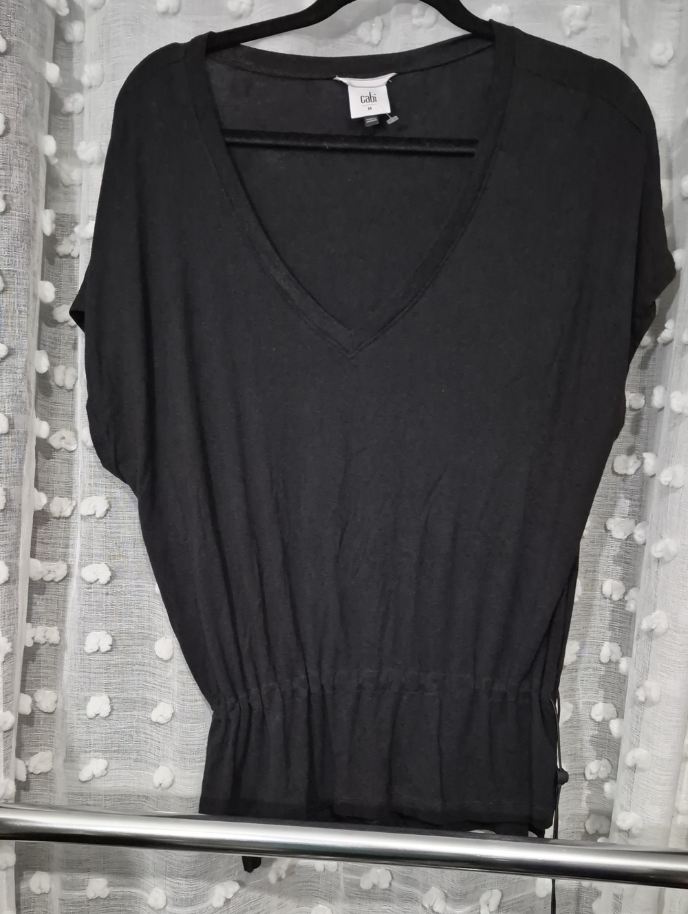 CAbi Black V-Neck Elastic Waist